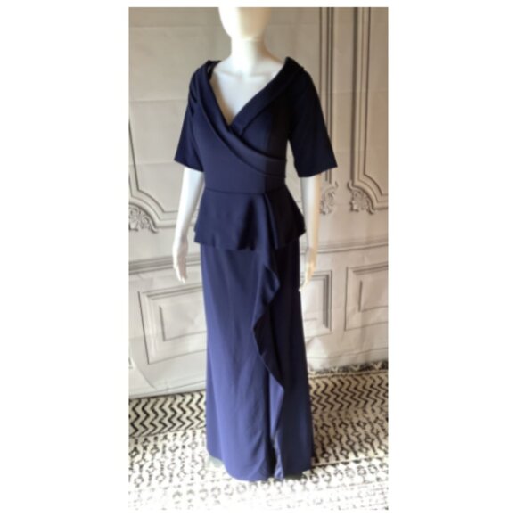 **Rina di Montella** Mother of the Bride Long Gown 2764 Navy Size 16 20 24 NWT - Picture 3 of 8